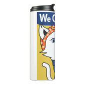 We Can Do It! White Cat Rosie the Riveter Thermosbeker (Gedraaid links)