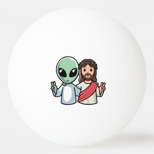 We come in peace pingpongballen (Voorkant)