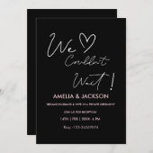 We Couldn’t Wait,Wedding Reception Invitation (Devant / Derrière)
