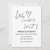 We Couldn’t Wait,Wedding  Reception Invitation  (Devant)
