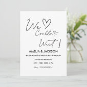 We Couldn’t Wait,Wedding Reception Invitation (Debout devant)