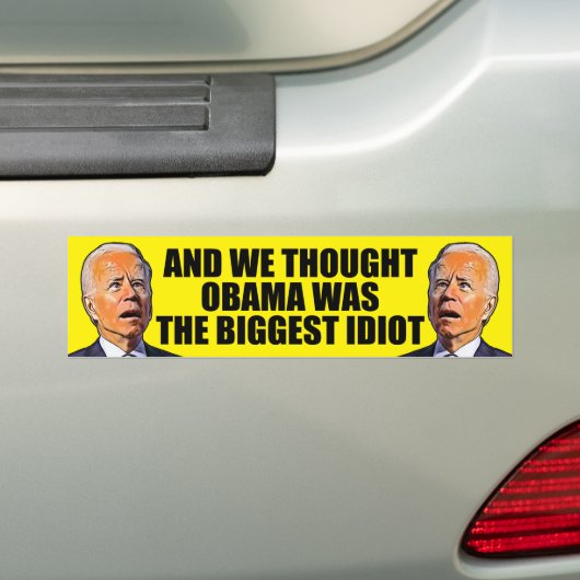 We dachten dat Obama grappig tegen idioot Biden wa Bumpersticker (Op auto)