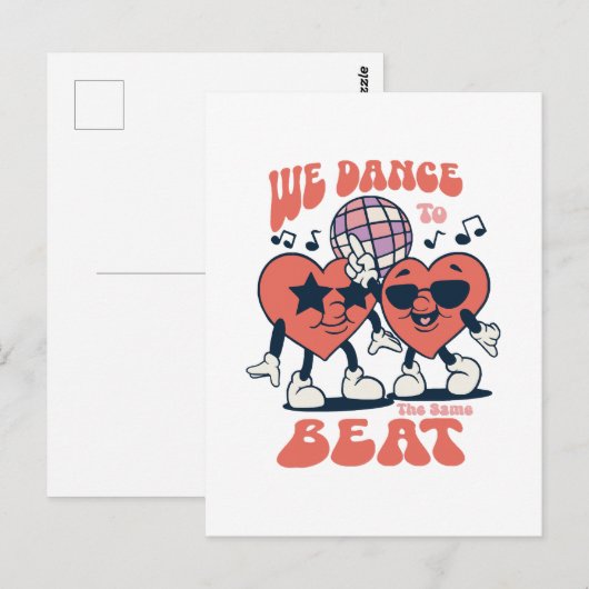 we dansen op dezelfde beat briefkaart (Voorkant / Achterkant)