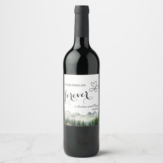 We decided on Forever Elegant Wedding Wijn Etiket (Voorkant)