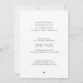 We deden de aankondiging van de Knot Elopement. (Achterkant)