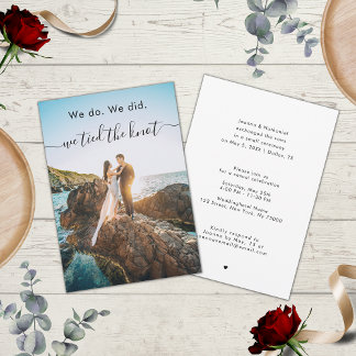 We deden de aankondiging van de Knot Elopement.