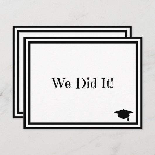 We deden het Afstuderen Kaart (Voorkant / Achterkant)