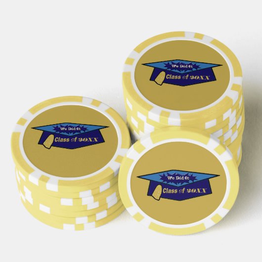 We deden het Klasse van 20XX Blues Afstuderen Pet Poker Chips (Opstapeling)