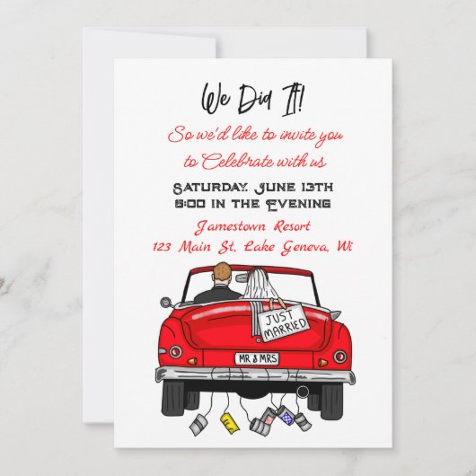 We Deden Het | We Zijn Gevlucht | Getrouwd Aankondiging (Voorkant)