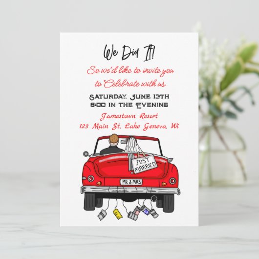 We deden het | We zijn weggelopen | Getrouwd Aankondiging (Staand voorkant)