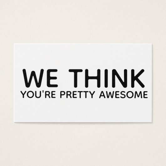 We denken dat je Geweldige Cadeaubehuizing voor L Visitekaartje (Voorkant)