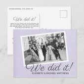 We Did It script aangepaste foto trouwkaart bedank Aankondigingskaart (Voorkant / Achterkant)