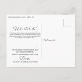 We Did It script aangepaste foto trouwkaarten beda Aankondigingskaart (Achterkant)