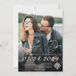 We Do 4 Foto Modern Krabbel Schrift Zwart & Wit Save The Date