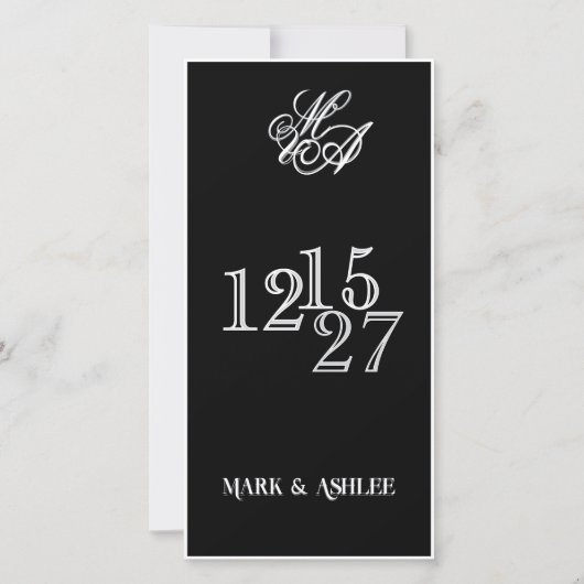 We Do 8x4 B&W Double Sided Wedding Invitation (Dos)