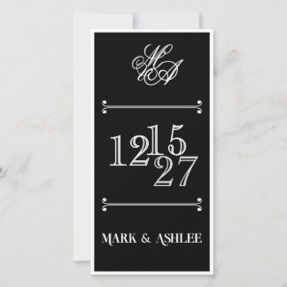 We Do 8x4 B&W Double Sided Wedding Invitation