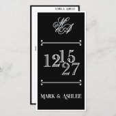 We Do 8x4 B&W Double Sided Wedding Invitation (Voorkant / Achterkant)