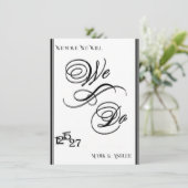 We Do, Black & White Wedding Invitation (Debout devant)
