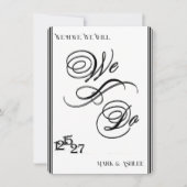 We Do, Black & White Wedding Invitation (Devant)