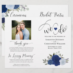 We Do! Blauwe Boho Rozen DIY Gevouwen Huwelijkspro