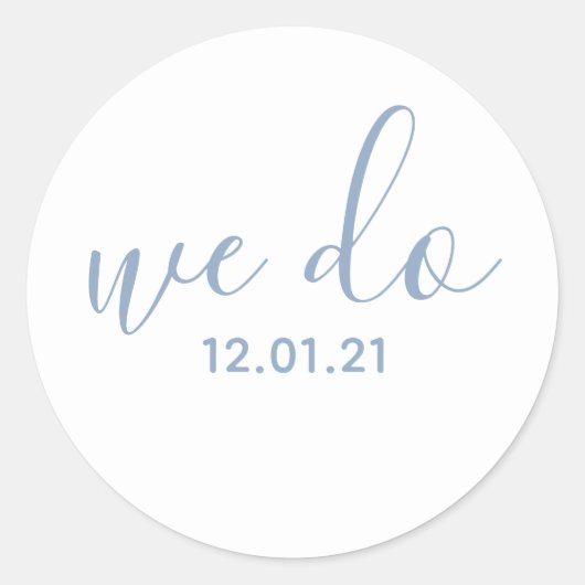 We Do Dated Trouw Envelope Stof Blauw Sticker (Voorkant)