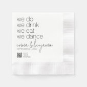 We Do Drink Eten Dansen - Modern Huwelijk Servet (Voorkant)