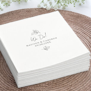 We Do Elegante Huwelijksbloemen Zwart & Wit Servet