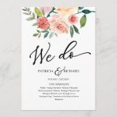 We Do Floral Watercolor Huwelijksprogramma Programma (Voorkant)