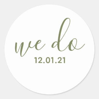 We Do Gedateerde Olijfgroene Envelope Zegel