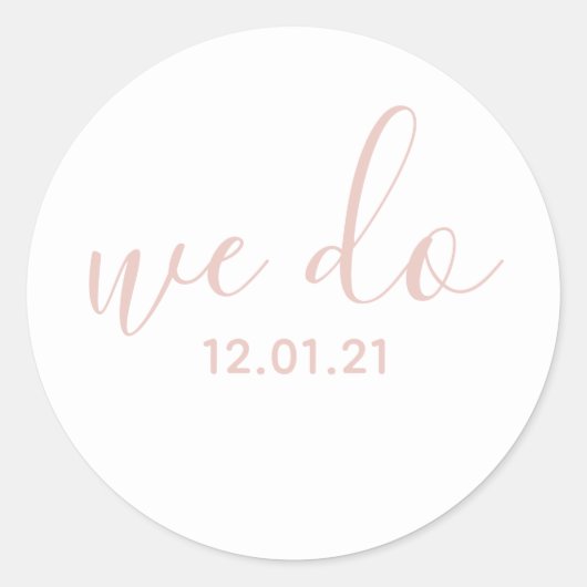 We Do Gedateerde Roze Envelope Zegel (Voorkant)