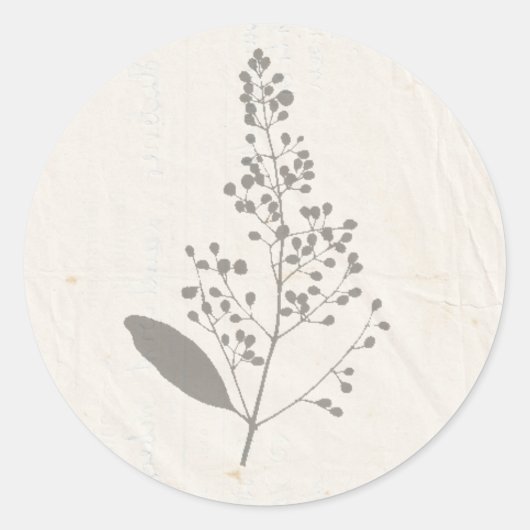WE DO Geperste Bloemen Shabby Garden Chic Programm Ronde Sticker (Voorkant)