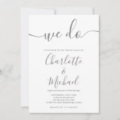 We Do Gray And White Signature Script Trouwdag Kaart (Voorkant)