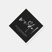 We Do Heart Typography Black Wedding  Servet (Hoek)