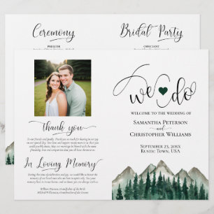 We Do! Mountain & Pine DIY Vouw Huwelijksprogramma