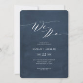 We Do navy bleu script texte élégant invitation de (Devant)
