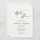 We Do navy bleu script texte élégant invitation de (Devant)