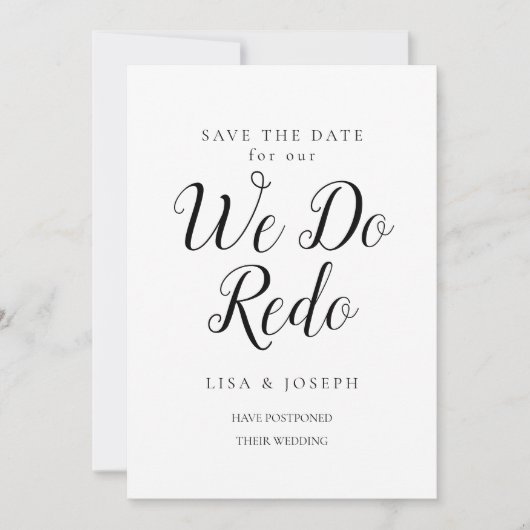 We Do Redo Wijzigingsdatum Bewaar de datum Foto Save The Date (Voorkant)