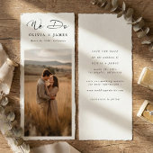 We Do Rustic Modern Script Bookmark Photo Wedding  Save The Date