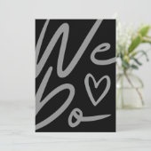 We Do simple black Wedding invitation card (Debout devant)