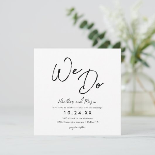 We Do Simple Vierkante Trouw Uitnodigingen (Staand voorkant)