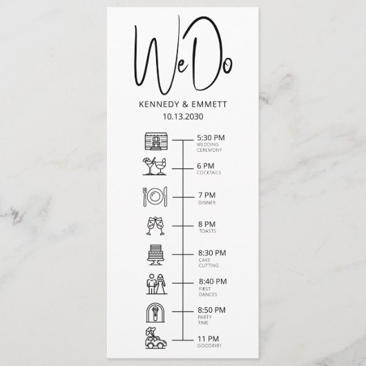 We Do Trouwdag Tijdschema Plat Programma (Voorkant)