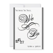 We Do, Zwart & Wit Trouwuitnodiging