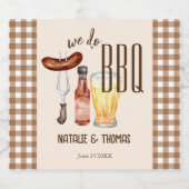 We doen BBQ barbecue bruidsdouche koppel feest Bier Etiket (Enkel label)