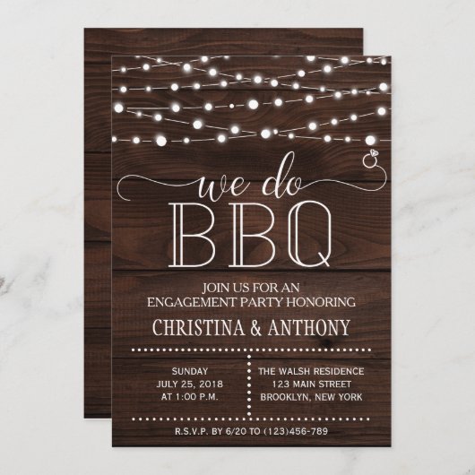 We doen BBQ Engagement Party Uitnodiging (Voorkant / Achterkant)