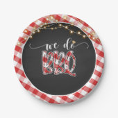 We doen BBQ Paper Bord - Gingham (Voorkant)