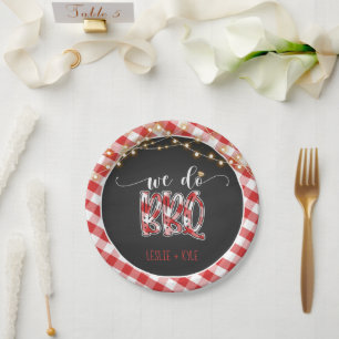 We doen BBQ Paper Bord - Gingham - Custom