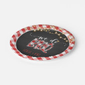 We doen BBQ Paper Bord - Gingham - Custom (Gekanteld)