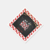 We doen BBQ Paper Napkin - Gingham - Custom Servet (Hoek)