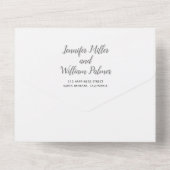 "We doen" bevlekte grijze, scriptkalligrafie bruil All In One Uitnodiging (Achterkant)