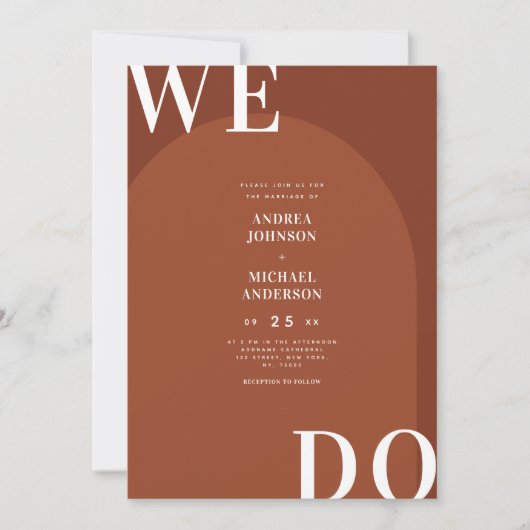 We doen Boho Terracotta Arch Fall bruiloft Kaart (Voorkant)